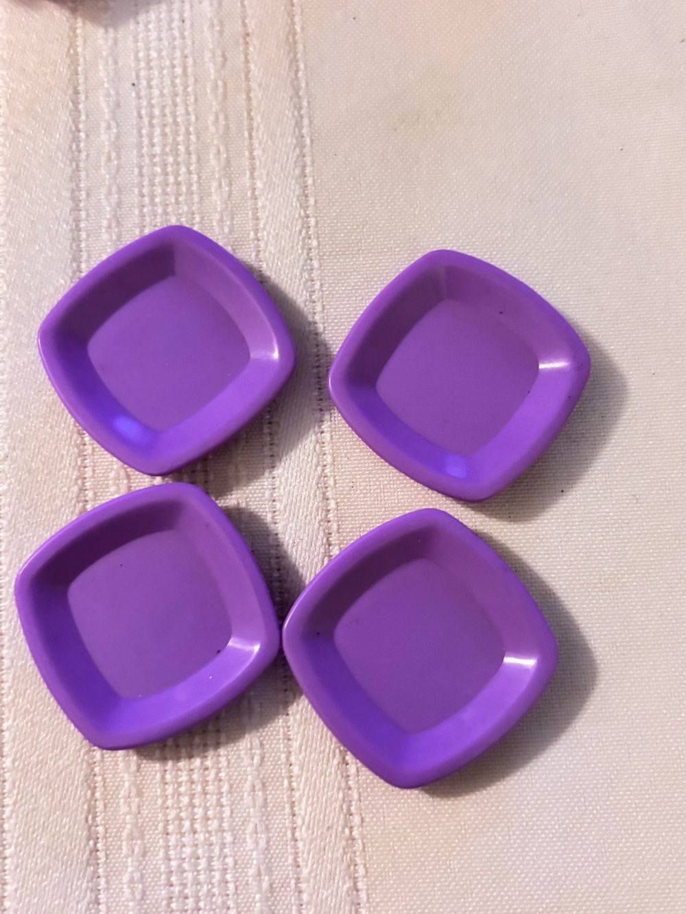 Barbie Purple Square Play Plates - Set of 4